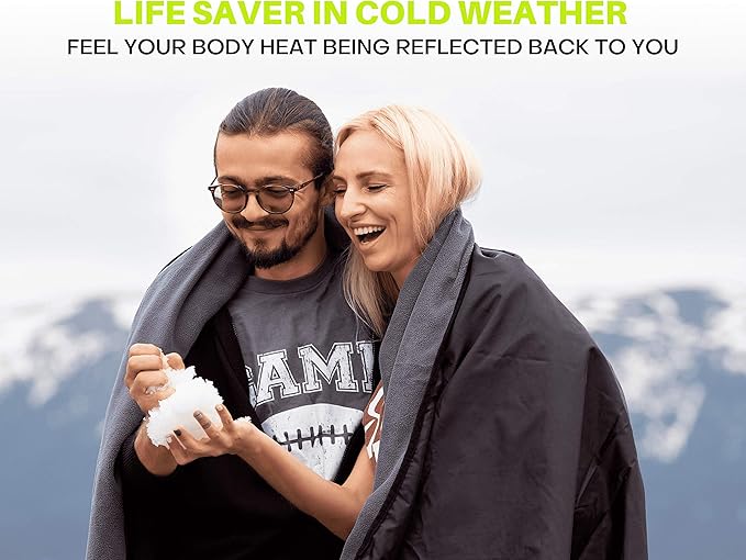 SUITEDNOMAD Large Waterproof Outdoor Stadium Blanket, Windproof and Warm Double Sided Fleece Throw, Great for Cold Weather Camping,Picnic,Sports,Festivals,Dogs