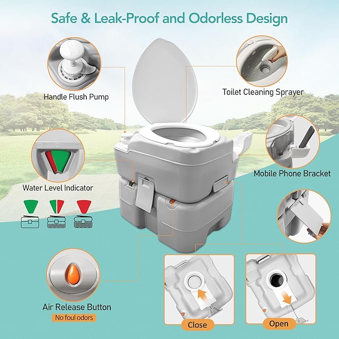 Outdoor Garden Camping Hand Sink with Portable Toilet, Removable Hand Washing Basin Sanitary Ware for RV/Kitchen/Indoor (2023 updated version)