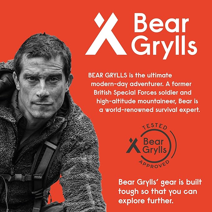 Bear Grylls Inflatable Sleeping Pad for Camping, Lightweight Hiking and Backpacking, Air Bed for Warm and Cold Weather