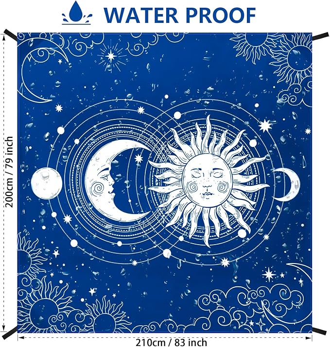 AISPARKY Beach Blanket Waterproof Sandproof Extra Large Beach Mat Quick Drying Outdoor Picnic Durable Portable Blanket for Travel Camping Hiking Beach Festival Picnic