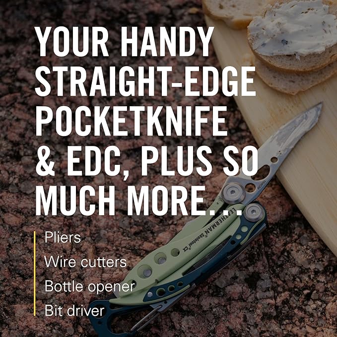 LEATHERMAN, Skeletool CX, 7-in-1 Lightweight, Minimalist Multi-Tool for Everyday Carry (EDC), Home, Garden & Outdoors, Paradise Blue