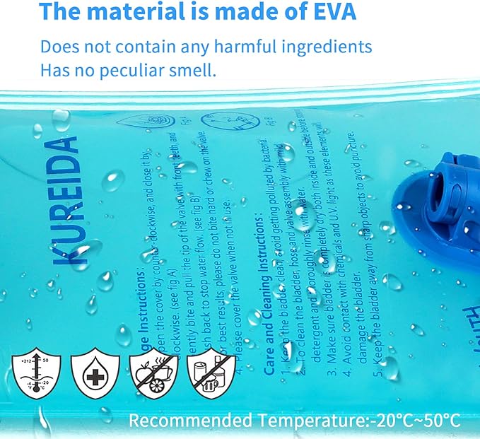 Hydration Bladder 2 Liter Leak Proof Water Reservoir,BPA Free,Wide Opening, Military Water Bladder Combined with Hydration Backpacks for Biking Hiking Running Camping Climbing.