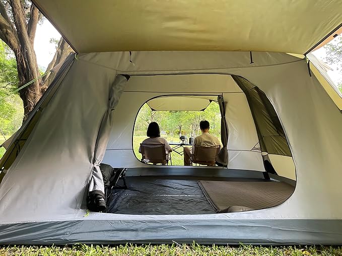 Family Camping Tent - 6-Person Spacious Design, 3000mm Waterproof, Suitable for Road Trips/Backyards/Extended Camping Adventures in All Scenarios