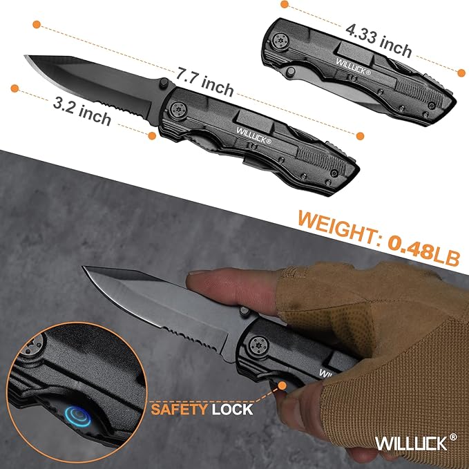 Gifts for Men,Multitool Pocket Knife with Blade,Stocking Stuffers for Men,Christmas Valentinens Day Fathers Day Birthday Gifts for Men Him Dad Husband,Camping,Emergency,Outdoor
