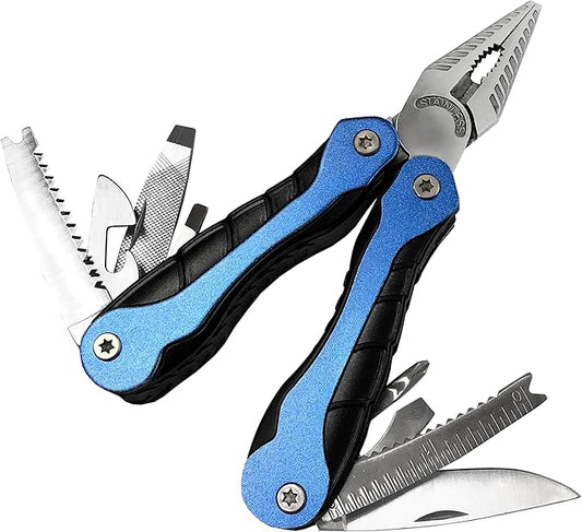 AccuSharp ParaForce 15 Function Multi-Tool, 15-in-1 Handy Outdoor Multitool with Pocket Pliers for Fishing, Hunting & Camping, Foldable Pliers with Knife, Fish Scaler, Hook Remover & Wire Cutters