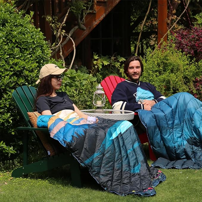 Camping Blanket,Lightweight Down Alternative Puffy Printed Camping Blanket Packable Outdoor Blanket for Camping,Traveling, Stadium, Hiking, Picnics