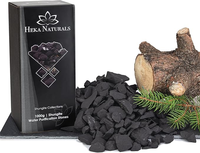 Shungite Water Chips | Water Filter Crystals for Drinking Water, Ideal for Water Purification, Healing Crystals, Home Decor, Great for Use As a Water Filter with Your Camping Gear (1000g)