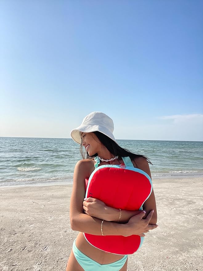 Ballast Beach Pillow – Inflatable Beach Pillow, Camping Pillow, Pool Pillow, Ultra Soft and Durable Pillow That Won’t Blow Away on Windy Beaches (Sunset Red)