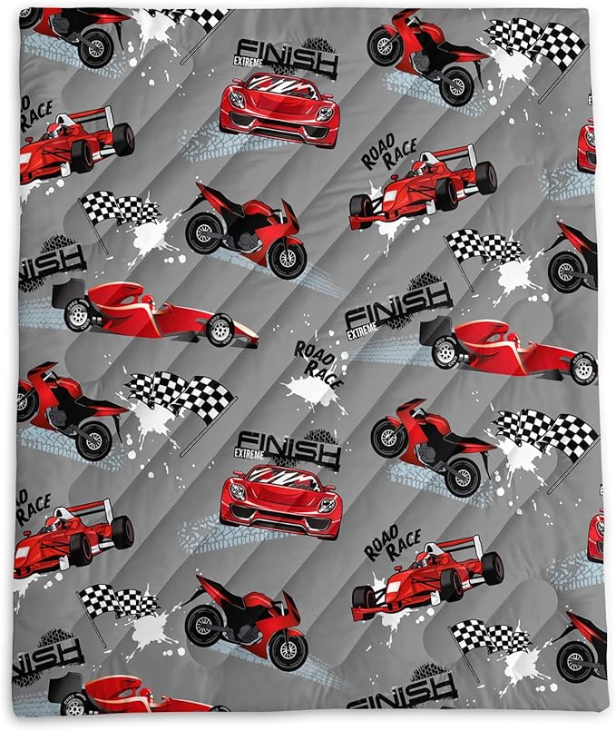 Axolotl Racing Car Lightweight Travel Blanket,Cooling Red Car Printed Camping Blanket,Boys Extremly Gaming Packable Portable Outdoor Blanket,Waterproof Travel Blanket for Hiking,Traveling,Camping,Grey