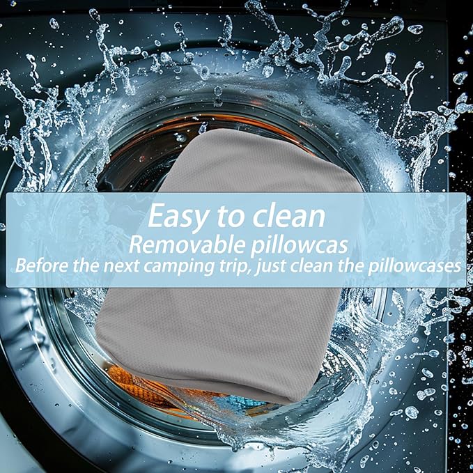 Travel Pillow Small Camping Pillow Memory Foam Bed Neck Soft Pillow Lightweight Easy to Carry Portable Cooling Home Pillow Removable Pillow Cover with Travel Storage Bag (Gray)