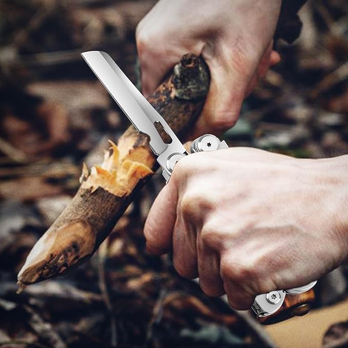 RoverTac Multitool Pliers 16-in-1 Multi Tool Pocket Knife Multitool Knife Tactical EDC Gear Spring-loaded Pliers Scissors Knife Wire Cutter/Stripper Saw Bottle/Can Opener Screwdrivers Pocket Multitool