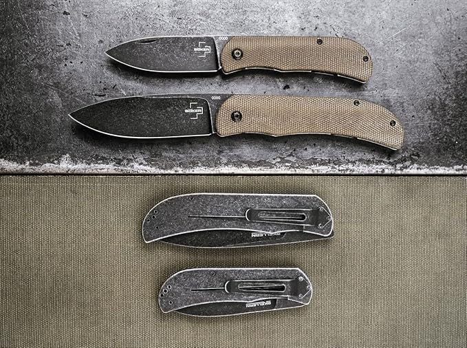 Böker Plus Exskelibur II Framelock Micarta Pocket Knife, 2.80" D2 Blade, Framelock, Green Micarta Handle, Designed by Mike Skellern