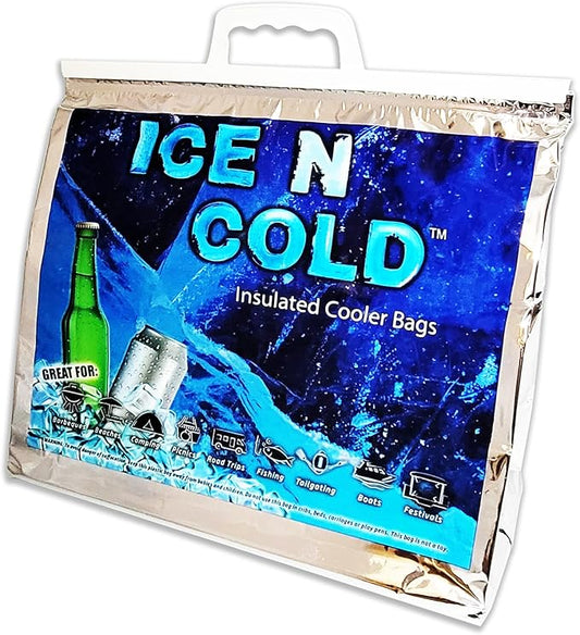 Insulated Cooler Bag - Large 35 lbs Capacity (Pack of 80) | Lightweight, Soft, Collapsible | Ideal for Groceries, Camping, Hiking, Beach, Travel