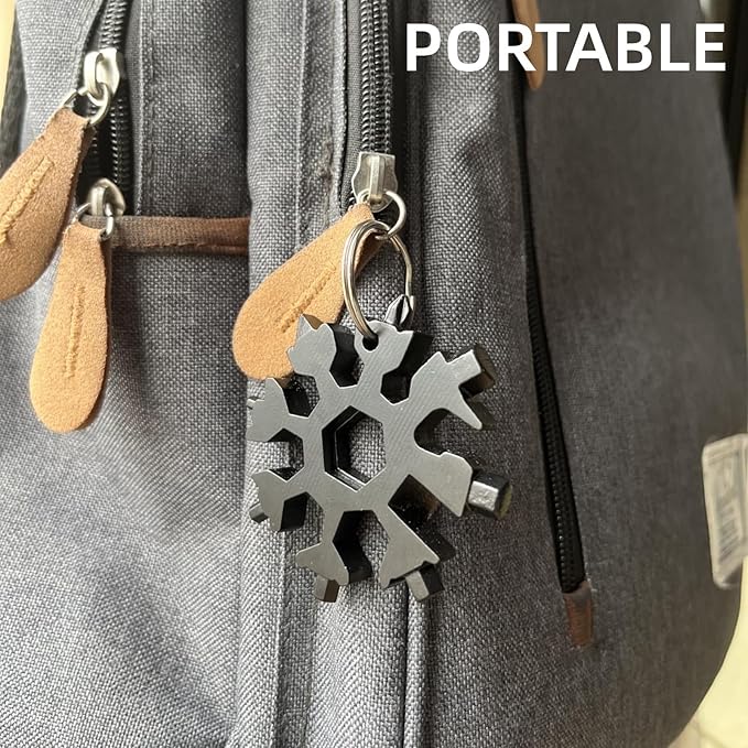 Gifts for Men, FODARSAI 18-in-1 Snowflake Multi Tool, Stocking Stuffers for Men, Cool Camping Tool Gadgets for Men, Unique Gifts for Dad, Husband, Boyfriend (Black)
