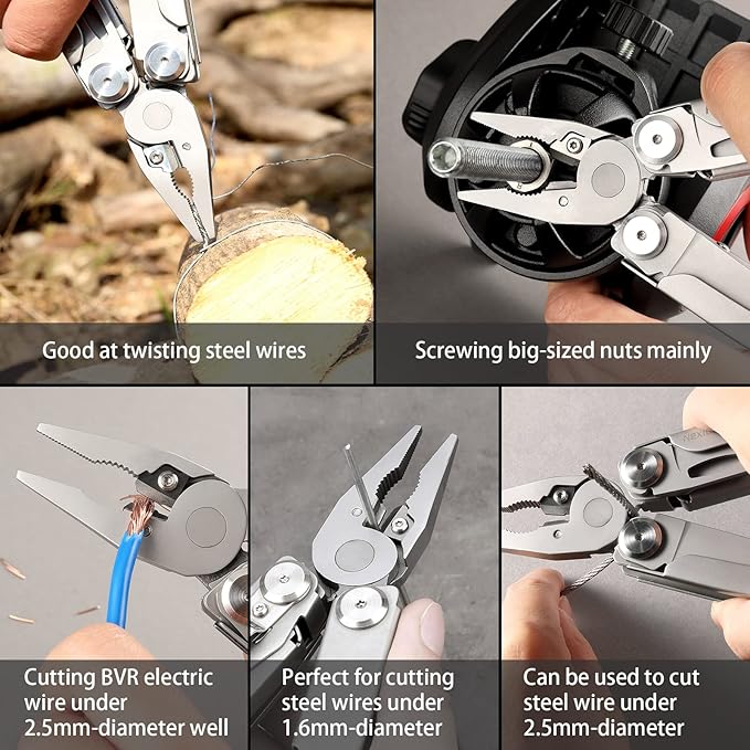NexTool Flagship Pro Multitool, Foldable Utility Knife Multitool with Safety Locking, EDC Multitool with Pocket Knife, Full Size Scissors, Can Opener for Camping, Survival, Fishing, Cool Gifts for Men