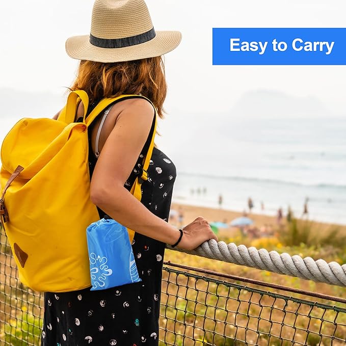 Mooreeke Beach Blanket Extra Large Oversized 9 x 8 ft, Sea Snail Sandproof Waterproof Quick Drying Lightweight Compact Outdoor Blanket Beach Mat for Family Travel Camping Picnic, 1-8 Adults