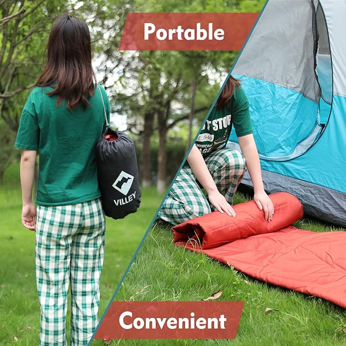 VILLEY Picnic Blanket, 3-Layer Camping Blanket 52"x75", Machine Washable, Water Repellent and Sandproof, Packable and Portable for Camping, Travel, Park, Beach and Indoor Use
