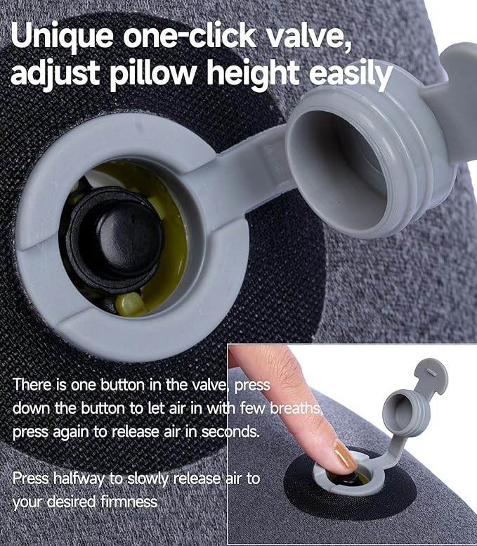 iClimb Ultralight Compact Camping Pillow with Removable Cover Inflatable Travel Air Pillow (Grey)