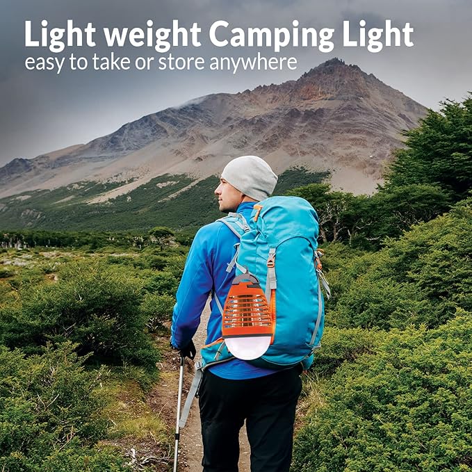 Himalayan Glow Camping Lantern, LED Night 360° of Brightness, Rechargeable Hiking Gear, Hanging Light-2 Count, (Pack of 2)
