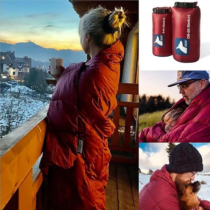 Horizon Hound Down Camping Blanket - Outdoor Travel Quilt | Sustainable, Insulated, Lightweight & Warm Gear for Sleep, Camping, Stadium, Hiking & Festivals | Water Resistant, Packable & Compact