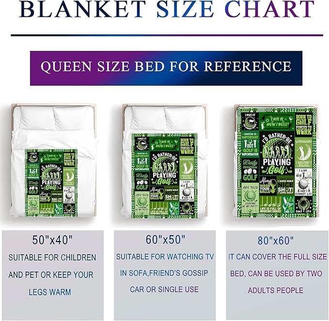 Golf Blanket Gifts for Men Women,Soft Cozy Sport Golf Blankets and Throws Bed Bedding Outdoor,Cool Golfing Funny Golf Gifts for Golfers Kids Golf Lovers 60"x50"