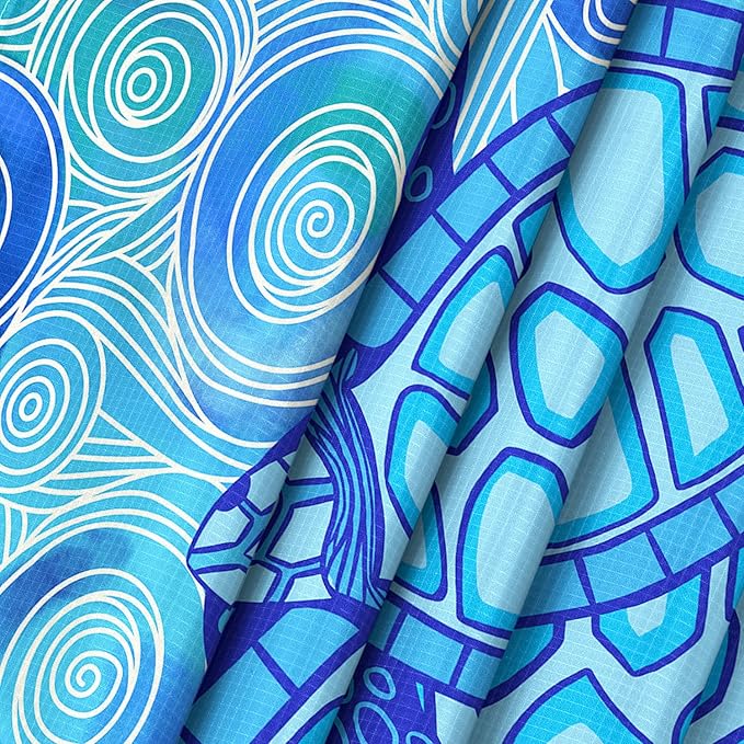 Beach Blanket Waterproof Sandproof, 78''×86'' Large Beach Mat Sand Free with 4 Stakes & Sand Pockets, Lightweight & Compact Foldable Picnic Blanket for Outdoor, Camping Must Have - Ocean Sea Turtle