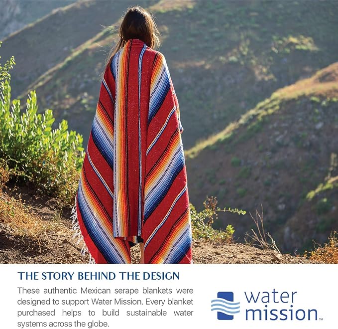 Premium Mexican Blanket, Authentic Hand Woven Falsa Blanket & Yoga Blanket | Made by Traditional Mexican Artisans, Perfect Saddle Blanket, Beach Blanket, Picnic Blanket, Car Blanket, Outdoor Blanket