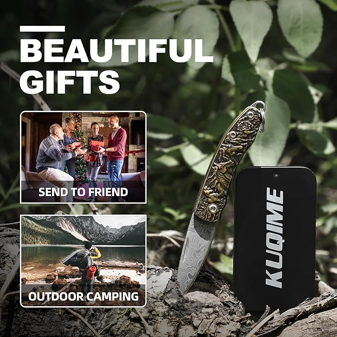 Damascus Steel pocket Knife, Mini folding pocket knife, edc knife for men,gifts for men and women