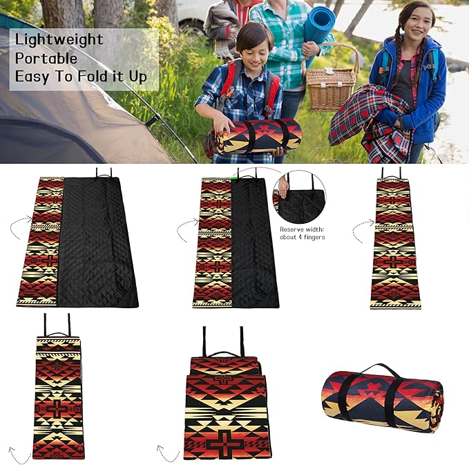 Picnic Blankets Beach Blanket 80" X 60" Extra Large Waterproof Camping Blankets Portable Outdoor Mat 3-Layer Blanket for Beach, Hiking, Park, Music Festival, Grass Lawn,Travel