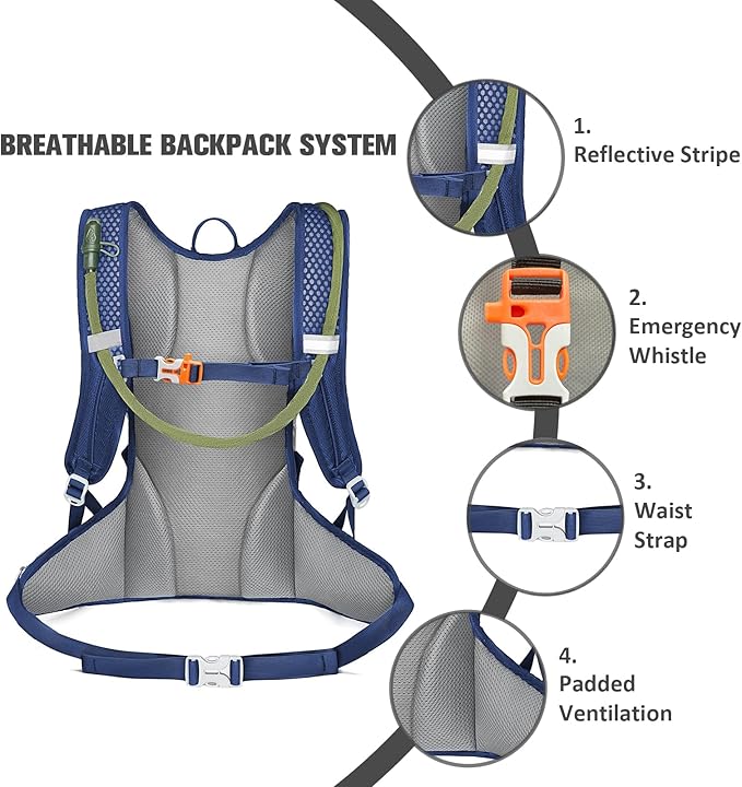 Hiking Backpack Men Women,Hydration Backpack Pack with 2L Water Bladder,Lightweight Water Backpack for Hiking,Running,Cycling,Camping