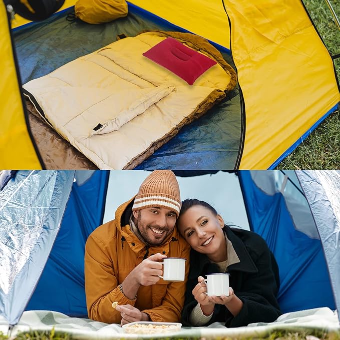 PATIKIL Inflatable Pillow, 2 Pack Squared Ultralight Camping Travel Pillow Desk Rest Neck Support for Hiking Backpacking Office, Dark Blue