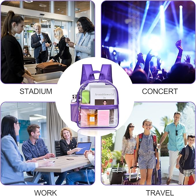USPECLARE Clear Backpack for Stadium Approved 12×6×12, Water proof Clear Bag for Stadium Events and Concert Work Sport Event