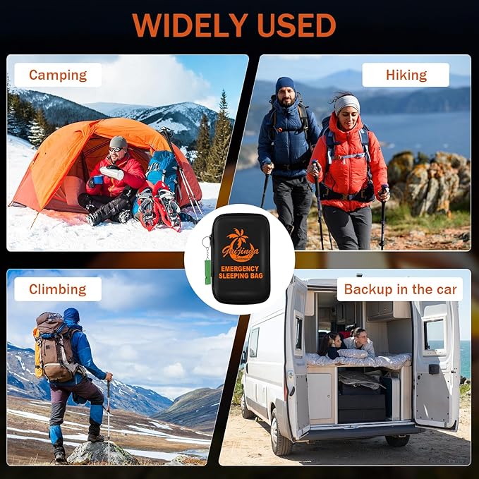 Emergency Sleeping Bags for Survival Sleeping Bag 3 Pack, Survival Bivy Sack, Emergency Thermal Sleeping Bag, Portable Emergency Blankets Survival Bag, Suitable for Outdoor Survival, Camping