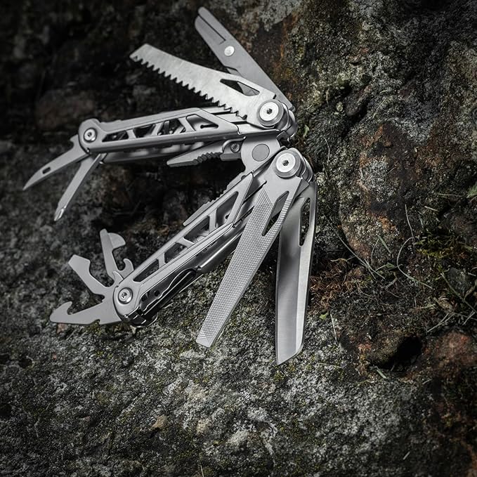 M-Tac 11-in-1 Multitool Pliers - Stainless Steel Utility Screwdriver Multi Tool in Nelon Belt Sheath for EDC Outdoor Camping, Fishing, Survival, Hiking (Silver #3)