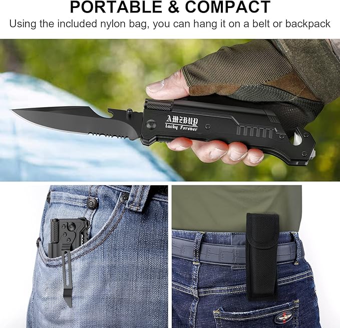 Stocking Stuffers for Men Dad Gifts 7-In-1 Multi Tool Camping Fishing Multitool Gadgets Birthday Christmas Gift for Women Adults Him Boyfriend