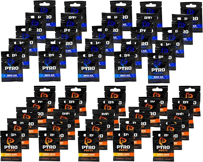 Phone Skope Pyro Putty Fire Starter Single Use 20 or 50 ct Foil Packs | for One Use & Avoids The Sticky Mess | Tear, Separate, Ignite