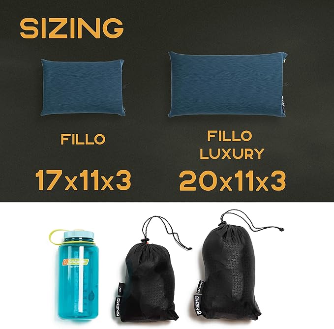 NEMO Fillo Luxury Pillow | Inflatable Pillow for Travel, Backpacking, and Camping, Abyss