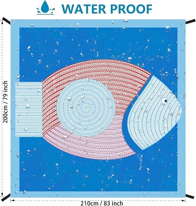 AISPARKY Beach Blanket Waterproof Sandproof Extra Large Beach Mat Quick Drying Outdoor Picnic Durable Portable Blanket for Travel Camping Hiking Beach Festival Picnic