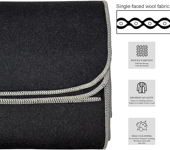 80% Wool Blanket - 4 lbs, Warm, Washable, Large 60" x 88" Military Camping Blanket, Best Wool Blanket - Great for Cold Weather, Hiking, Outdoors, Home, Survival & Emergency