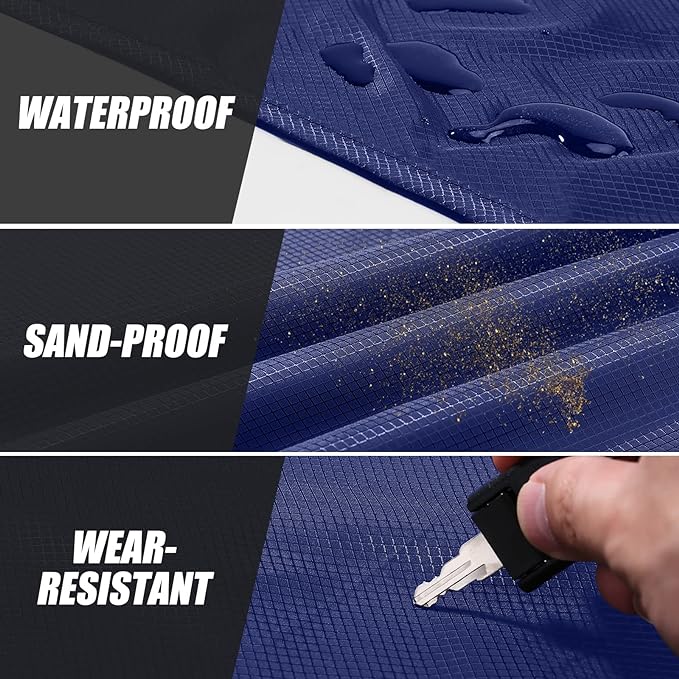 Odoland Beach Blanket Picnic Blanket, SandProof Waterproof Outdoor Pocket Blanket with Portable Bag, Foldable Lightweight Sand Free Quick Drying Beach Mat for Hiking Camping Picnics Travel Concert