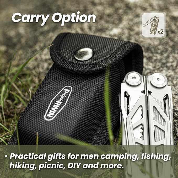 Multitool, 17-in-1 Stainless Steel Multi Tool Pliers with Self-locking, Pocket Knife, Professional (EDC) Multi-tool for Outdoor, Survival, Camping and Hunting, Hiking, Simple Repair