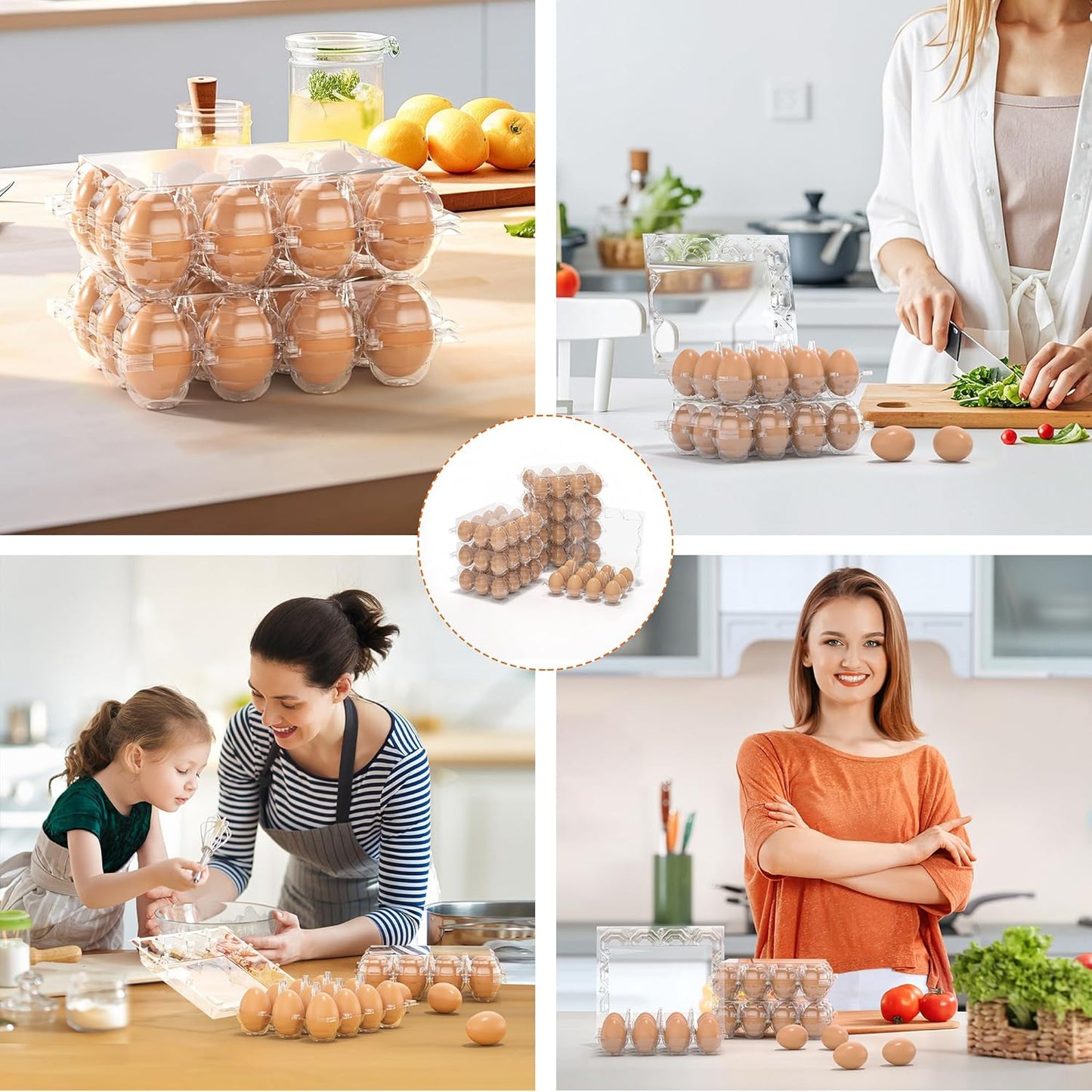 160 Pack Egg Cartons Cheap Bulk, 12 Count Clear Empty Egg Cartons for Fresh Chicken Eggs, 2x6 Grids Reusable Egg Holder Trays for Refrigerator Use, Chicken Farming, Family Storage and Market Purpose