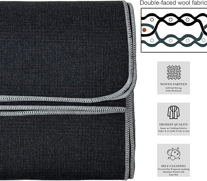 80% Wool Blanket - 5 lbs, Warm, Thick, Washable, Large 60" x 88" Military Camping Blanket, Super Soft - Great for Cold Weather, Camping, Hiking, Outdoors, Home, Survival & Emergency