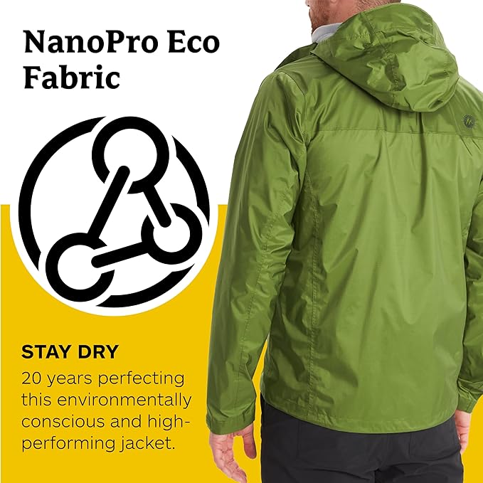 MARMOT Men's Precip Eco Waterproof Rain Jacket - 100% Recycled, Breathable, Lightweight, Packable Raincoat