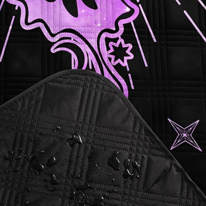 Outdoor Picnic Blanket Portable Ultrasonic Waterproof Picnic Mat Symmetrical Butterfly Printed Camping Beach Mat for Sand and Wet Grass Hiking (Symmetrical Butterfly L)