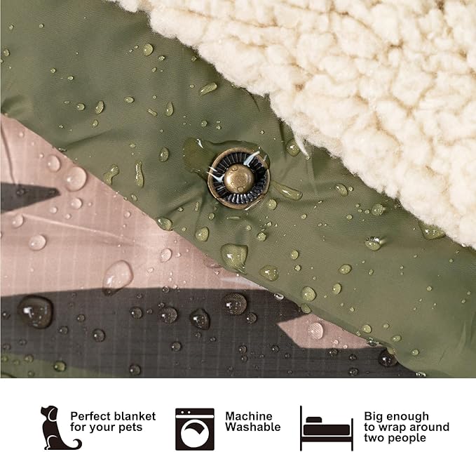 Outdoor Camping Blanket - Puffy Ultralight Packable Blankets for Sleeping, Camp, Travel, Hiking, Stadium, Sherpa Fleece Warm Puffer Portable Camping Quilt, DWR,Machine Washable,56"x 78"