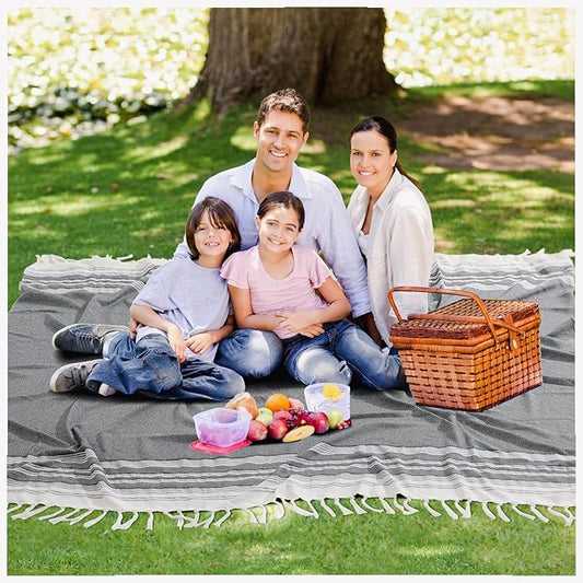 Large Soft Picnic Blanket Outdoor Law Grass Mat Park Car Travel Europe Mexico Trip Beach Towel Outside Summer Vacation Stuff Accessories Road Trip Essential Camping Gear Ship Cruise Gear Must Haves