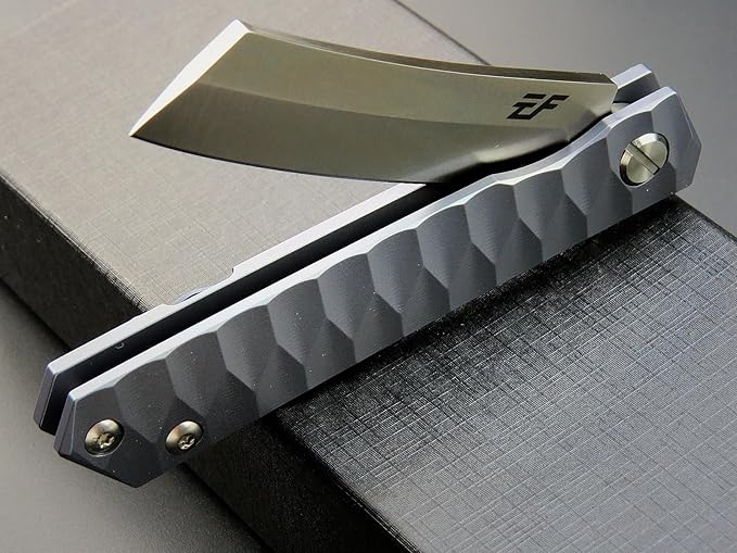 Eafengrow EF97 Pocket Knife Folding Knives D2 Steel Blade Titanium Handle Camping Outdoor Tools Knife EDC Hand Tool(blue)