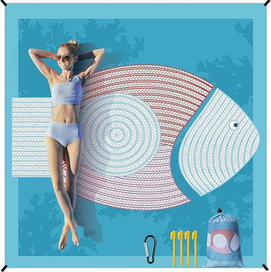 AISPARKY Beach Blanket Waterproof Sandproof Extra Large Beach Mat Quick Drying Outdoor Picnic Durable Portable Blanket for Travel Camping Hiking Beach Festival Picnic