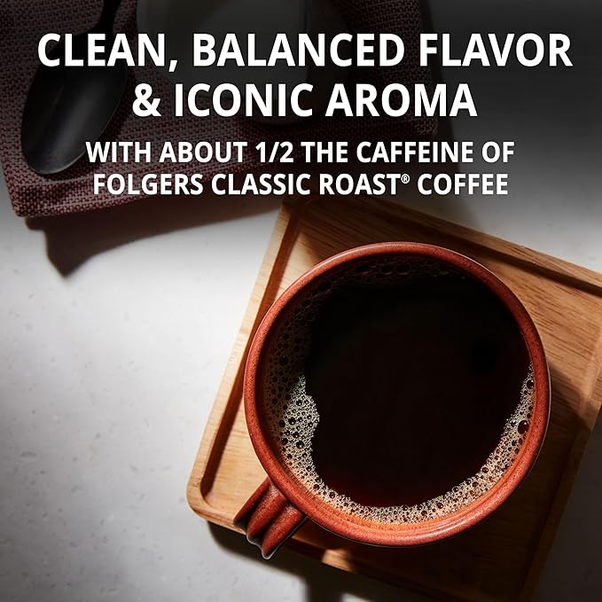 Folgers Half Caff Coffee, Medium Roast, Keurig K-Cup Pods, 10 Count (Pack of 6)